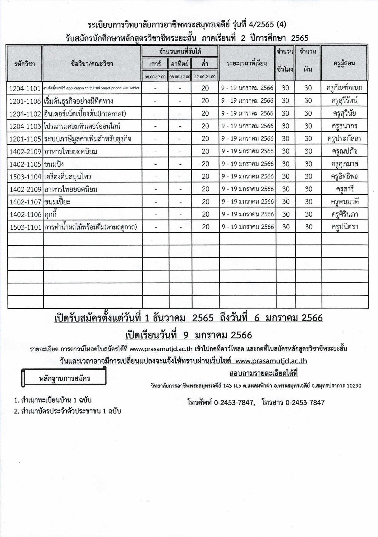 021265 หลักสูตรระยะสั้น รุ่น4